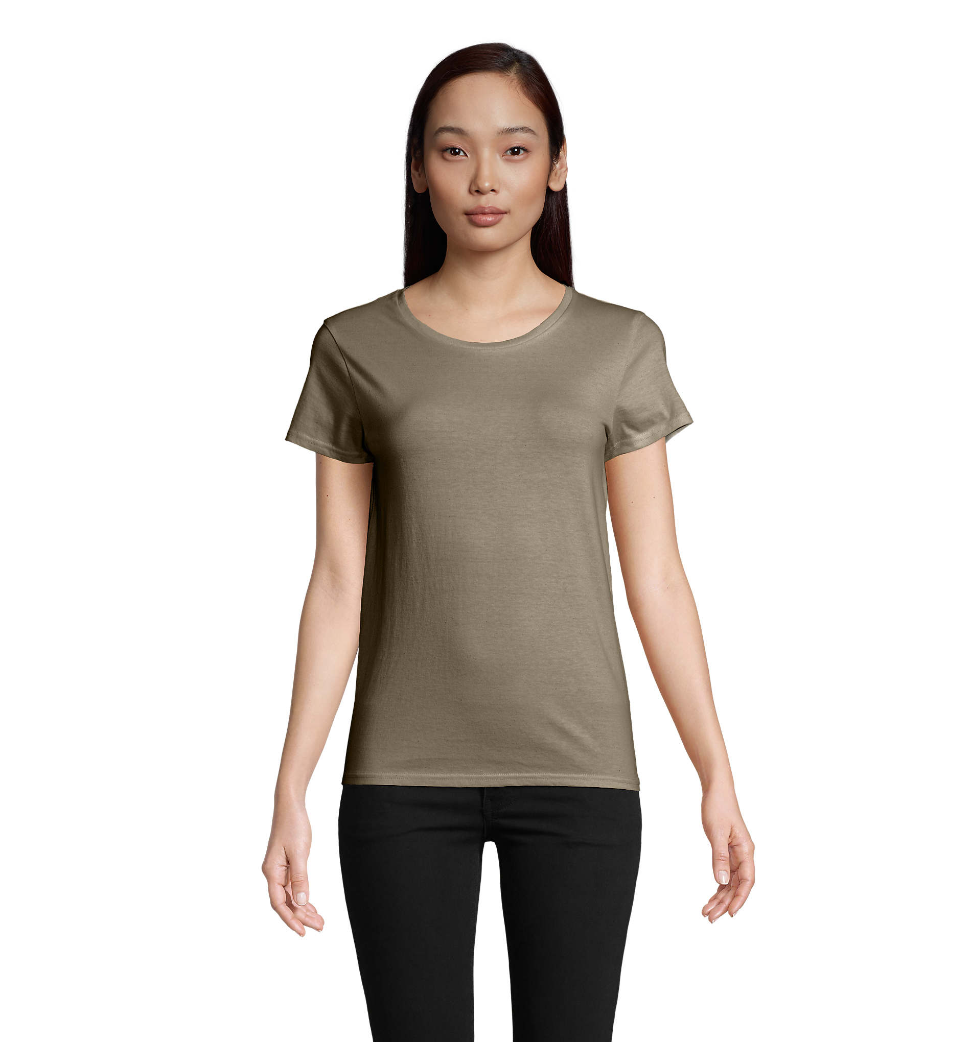 Tee shirt coton bio femme personnalisé 175g - PIONEER Kaki 1